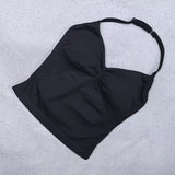 Adjustable Strappy Gym Top Backless Gym Clothes Women Scrunch Bra Removable Cups Yoga Tank Workout Outfits Tops Sports Vest