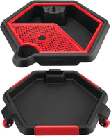 W4074 2 in 1 Drain Pan and Tool Caddy - Conveniently Collects Oil and Organizes Tools for Automotive Repairs