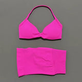 Gym Set 2 Piece Women Strappy Yoga Bra Top Workout Scrunch Shorts Sports Suit Fitness Clothes Seamless Yoga Set