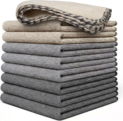 Allswipe Multi-Purpose Microfiber Towels, Car Interior, Home and Garage, Scratch-Free, Lint-Free Short-Pile Microfiber, Multi-Color, 14 in X 12 in - 9 Pack