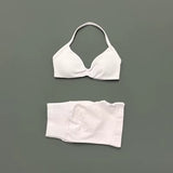 Gym Set 2 Piece Women Strappy Yoga Bra Top Workout Scrunch Shorts Sports Suit Fitness Clothes Seamless Yoga Set