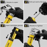 Mini Grease Gun (3000PSI) with Double 3Oz Cartridge Grease and 12'' Flex Hose, Reinforced Coupler for Automotive, Yellow