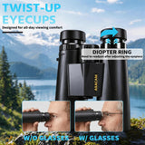 12X42 Binoculars for Adults, High Powered Binoculars with Large Eyepiece, Lightweight HD BAK4 Prism for Bird Watching, Travel, Hunting, Camping, Sports