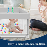 Baby Playpen with Balls and Pull Rings, 50X50 Inch Playpen for Babies and Toddlers Baby Playpen Fence Playard Activity Center, without MAT Included