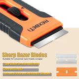 Razor Blade Scraper Tool, 8 Pack Razor Scraper Set with Extra 240Pcs Razor Blades- 80Pcs Metal and 160Pcs Plastic Blades, Cleaning Scraper Tool, Cooktop Scraper, Paint Scraper, Glass Scraper