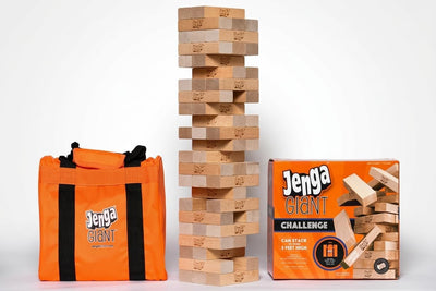 Giant Challenge, Stacking Game with Tournament Chart & Travel Bag, Party Game for Kids & Adults, Stacks to 3 Feet