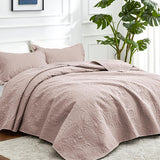 King Size Quilt Bedding Set Burlwood Bedspreads - Bed Lightweight Bedspread Comforter - Coin Pattern Bedding Coverlet for All Season - 3 Pieces (1 Quilt, 2 Pillow Shams)
