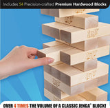Giant Challenge, Stacking Game with Tournament Chart & Travel Bag, Party Game for Kids & Adults, Stacks to 3 Feet