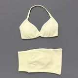 Gym Set 2 Piece Women Strappy Yoga Bra Top Workout Scrunch Shorts Sports Suit Fitness Clothes Seamless Yoga Set