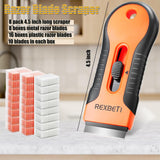 Razor Blade Scraper Tool, 8 Pack Razor Scraper Set with Extra 240Pcs Razor Blades- 80Pcs Metal and 160Pcs Plastic Blades, Cleaning Scraper Tool, Cooktop Scraper, Paint Scraper, Glass Scraper