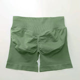 Impact Shorts 4.5" Women Fitness Sports Biker Shorts Low Ribbed Band Gym Workout Scrunch Butt Yoga Seamless Leggings