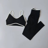 Seamless 2PCS Legging Sets Women'S Strappy Sports Bras and Leggings High Waist Fitness Sculpt Leggings Running Pants Gym Suits