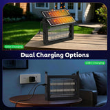 Solar Bug Zapper Outdoor with Dual Solar Panel, 4500V Mosquito Zapper Waterproof Rechargeable Electric Fly Zapper, Cordless Fly Trap Mosquito Killer for Backyard, Patio, Garden, RV Camping