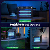 Solar Bug Zapper Outdoor with Dual Solar Panel, 4500V Mosquito Zapper Waterproof Rechargeable Electric Fly Zapper, Cordless Fly Trap Mosquito Killer for Backyard, Patio, Garden, RV Camping