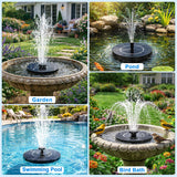 3.5W Solar Bird Bath Fountain, Solar Water Fountain Pump with 6 Nozzles 4 Fixed Stakes, Upgraded Solar Powered Water Fountain for Bird Bath, Garden, Patio, Pond, Fish Tank, Outdoor Decor