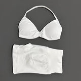 Gym Set 2 Piece Women Strappy Yoga Bra Top Workout Scrunch Shorts Sports Suit Fitness Clothes Seamless Yoga Set
