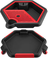 W4074 2 in 1 Drain Pan and Tool Caddy - Conveniently Collects Oil and Organizes Tools for Automotive Repairs