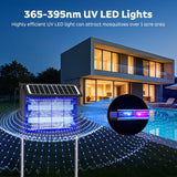 Solar Bug Zapper Outdoor with Dual Solar Panel, 4500V Mosquito Zapper Waterproof Rechargeable Electric Fly Zapper, Cordless Fly Trap Mosquito Killer for Backyard, Patio, Garden, RV Camping