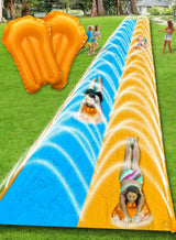 40FT Slip and Water Slide, Extra Long Slip N Water Slide for Kids and Adults, 2 Inflatable Bodyboards and Sprinkler, Giant Summer Heavy Duty Water Slides Outdoor Toys for Backyard