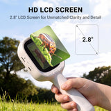 Digital Microscope, Autofocus Handheld Microscope, Magnifier with 2.8" IPS Screen and Leds, Portable Magnifying Glass, 32 GB Microsd Memory Card, Compatible with Mac/Windows