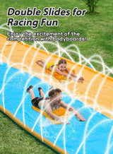 40FT Slip and Water Slide, Extra Long Slip N Water Slide for Kids and Adults, 2 Inflatable Bodyboards and Sprinkler, Giant Summer Heavy Duty Water Slides Outdoor Toys for Backyard