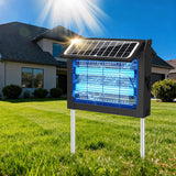 Solar Bug Zapper Outdoor with Dual Solar Panel, 4500V Mosquito Zapper Waterproof Rechargeable Electric Fly Zapper, Cordless Fly Trap Mosquito Killer for Backyard, Patio, Garden, RV Camping