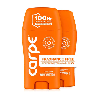 Underarm Antiperspirant Deodorant for Men and Women - 100 Hour Sweat & Odor Control - Antiperspirant Deodorant for Sensitive Skin - Fragrance Free - 2 Pack