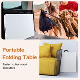 4 FT Folding Picnic Table Easy to Fold and Store, Foldable Table for Camping Picnic Dining Party Kitchen Outdoor Indoor with Carrying Handle