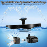 3.5W Solar Bird Bath Fountain, Solar Water Fountain Pump with 6 Nozzles 4 Fixed Stakes, Upgraded Solar Powered Water Fountain for Bird Bath, Garden, Patio, Pond, Fish Tank, Outdoor Decor