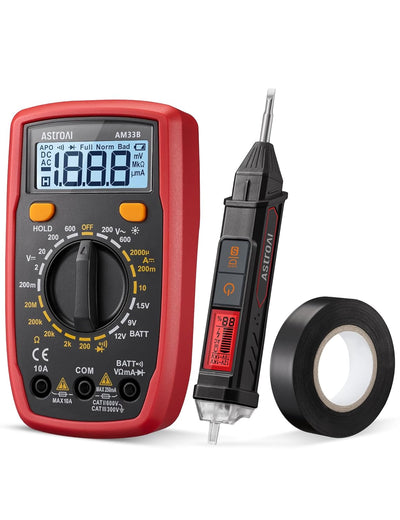 Electrical Test Kit ETK1, Digital Multimeter, Non-Contact Voltage Tester & Screwdriver, Electrical Tape, an Ideal Set for Electricians, Diyers, Handymen