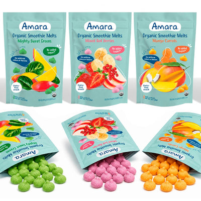 Smoothie Melts - Best Sellers Variety Pack - Baby Snacks Made with Fruits and Vegetables - Healthy Toddler Snacks for Your Kids Lunch Box - Organic Plant Based Yogurt Melts - 6 Packs