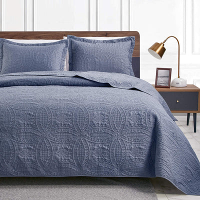 Love'S Cabin Quilts for Queen Bed Blue Bedspreads - Soft Bed Summer Quilt
