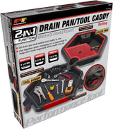W4074 2 in 1 Drain Pan and Tool Caddy - Conveniently Collects Oil and Organizes Tools for Automotive Repairs