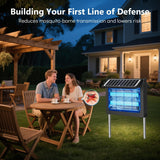 Solar Bug Zapper Outdoor with Dual Solar Panel, 4500V Mosquito Zapper Waterproof Rechargeable Electric Fly Zapper, Cordless Fly Trap Mosquito Killer for Backyard, Patio, Garden, RV Camping