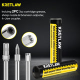 Mini Grease Gun (3000PSI) with Double 3Oz Cartridge Grease and 12'' Flex Hose, Reinforced Coupler for Automotive, Yellow