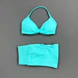 Gym Set 2 Piece Women Strappy Yoga Bra Top Workout Scrunch Shorts Sports Suit Fitness Clothes Seamless Yoga Set