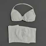 Gym Set 2 Piece Women Strappy Yoga Bra Top Workout Scrunch Shorts Sports Suit Fitness Clothes Seamless Yoga Set