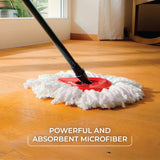 O-Cedar Easywring Spin Mop & Bucket System | Microfiber Floor Cleaning System | Includes 3 Mop Heads (1 Standard + 2 Deep Clean Refills) | Machine Washable & Reusable