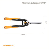 Dualaction Hedge Shears, 2-In-1 Fast Trimming & Powercut Hedge Trimmer, Precision-Ground Steel Blades for Clean Cuts, Shock-Absorbing Bumpers & Softgrip Handles for Comfort
