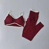 Seamless 2PCS Legging Sets Women'S Strappy Sports Bras and Leggings High Waist Fitness Sculpt Leggings Running Pants Gym Suits