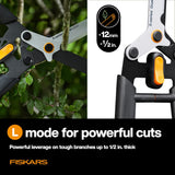 Dualaction Hedge Shears, 2-In-1 Fast Trimming & Powercut Hedge Trimmer, Precision-Ground Steel Blades for Clean Cuts, Shock-Absorbing Bumpers & Softgrip Handles for Comfort