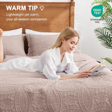King Size Quilt Bedding Set Burlwood Bedspreads - Bed Lightweight Bedspread Comforter - Coin Pattern Bedding Coverlet for All Season - 3 Pieces (1 Quilt, 2 Pillow Shams)