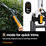 Dualaction Hedge Shears, 2-In-1 Fast Trimming & Powercut Hedge Trimmer, Precision-Ground Steel Blades for Clean Cuts, Shock-Absorbing Bumpers & Softgrip Handles for Comfort