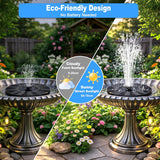 3.5W Solar Bird Bath Fountain, Solar Water Fountain Pump with 6 Nozzles 4 Fixed Stakes, Upgraded Solar Powered Water Fountain for Bird Bath, Garden, Patio, Pond, Fish Tank, Outdoor Decor