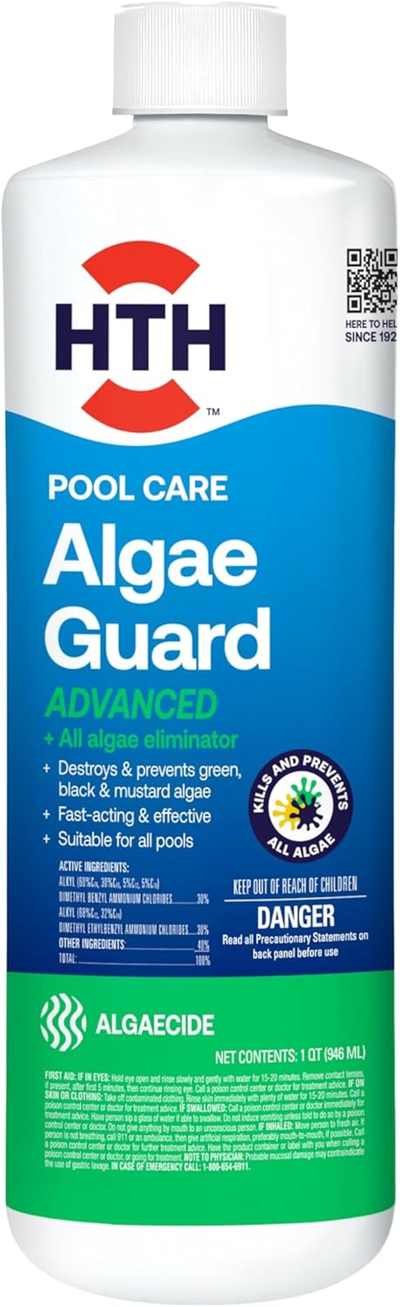 67243 Swimming Pool Care Advanced Algae Guard - Destroys and Prevents Green, Black & Mustard Algae for Crystal Clear Water, Fast Acting & Effective Swimming Pool Chemical, 32Oz