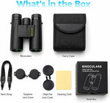 12X42 Binoculars for Adults, High Powered Binoculars with Large Eyepiece, Lightweight HD BAK4 Prism for Bird Watching, Travel, Hunting, Camping, Sports