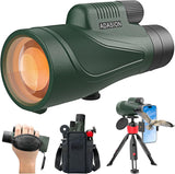 12X54 Monocular Telescope for Adults High Powered with Tripod and Phone Adapter, HD BAK4 Prism FMC Lens, Waterproof with Carrying Bag for Bird Watching Travel Sports