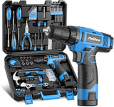 Tool Set, 148-Piece Home Drill Set with 12V Blue Cordless Drill, Hand Tool Kits, and Box, Suitable for Men, Women, and DIY Enthusiasts for Home Improvement.